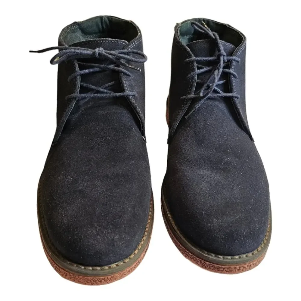 Alfani Blue Suede Lancer Leather Chukka Boots Men 9.5 M